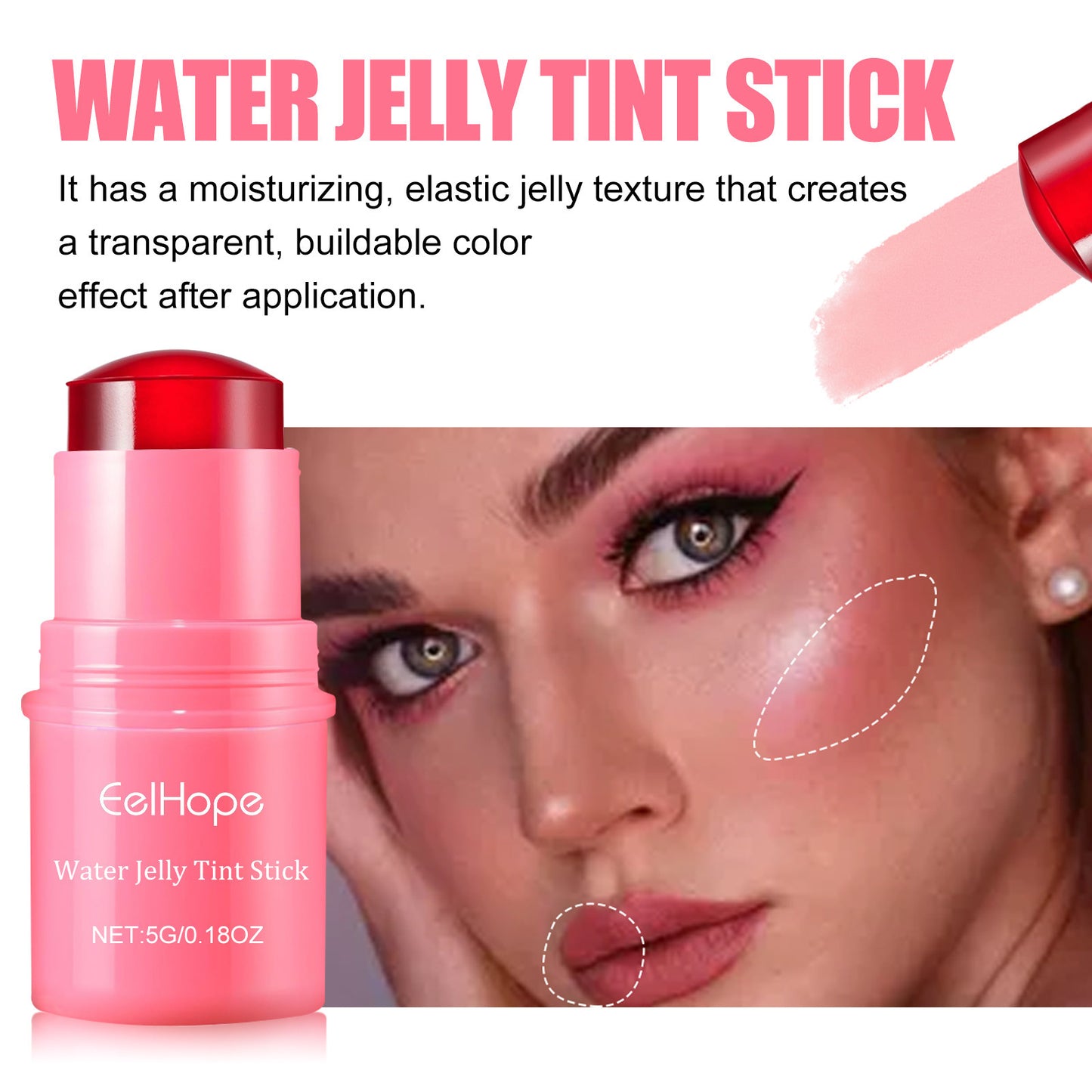 Blush Lip Gloss Stick Blush White Natural Long Lasting Lip Matte Moisturizing Lip Gloss Makeup Combination