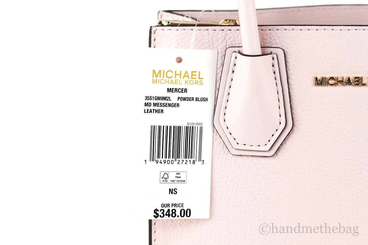 Michael Kors Mercer Medium Powder Blush Messenger Crossbody