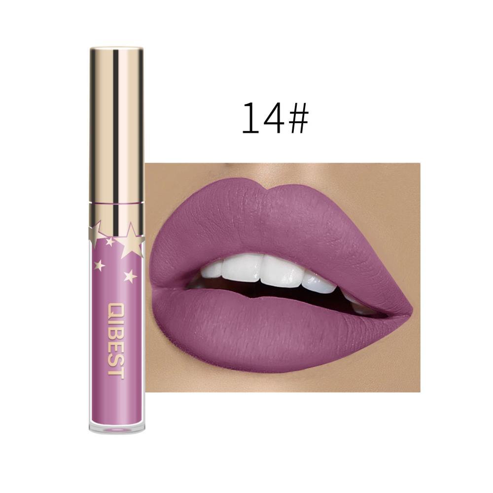 QIBEST matte matte non-stick cup lip gloss