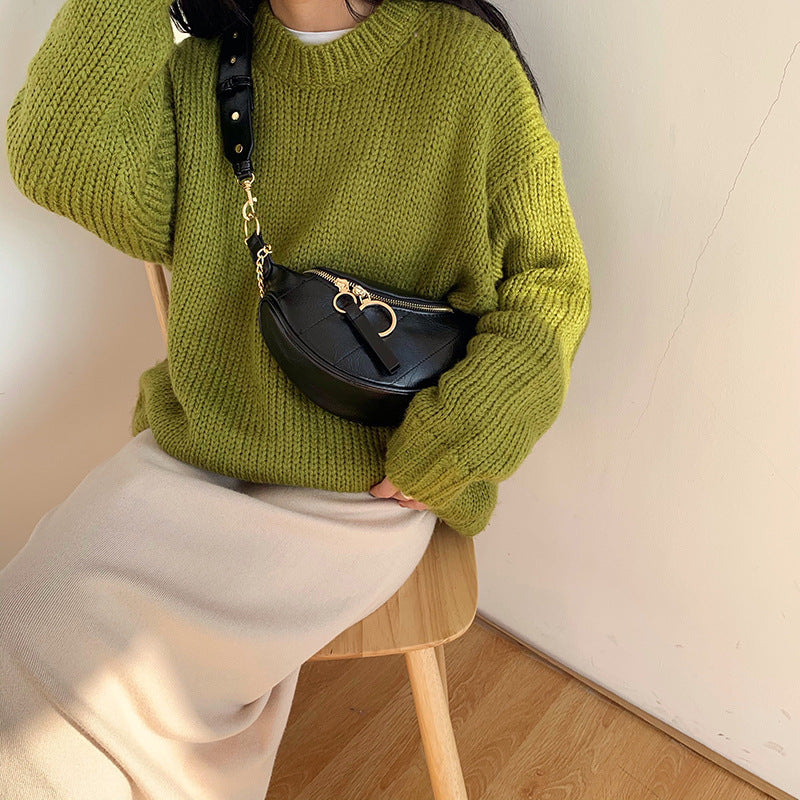 autumn and winter net red new versatile waist bag women"s super hot fashionable chest bag single shoulder Crossbody fashion chain bag