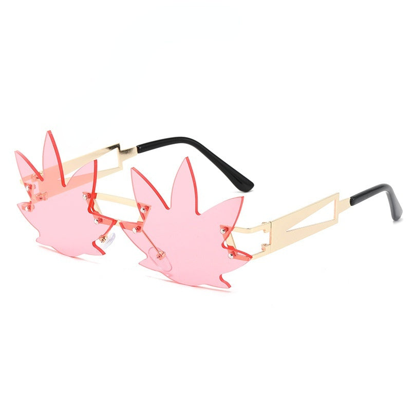 Fashion Personality Leaf Flat Glasses