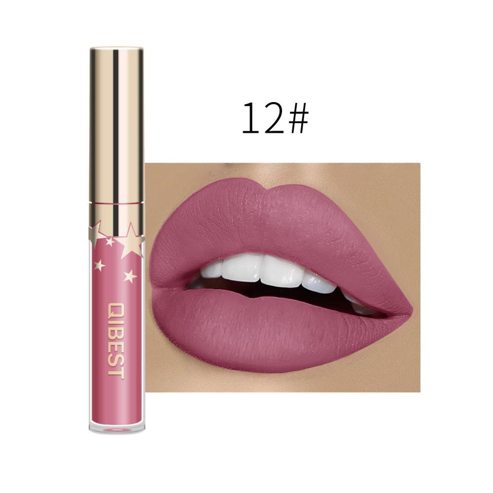 QIBEST matte matte non-stick cup lip gloss