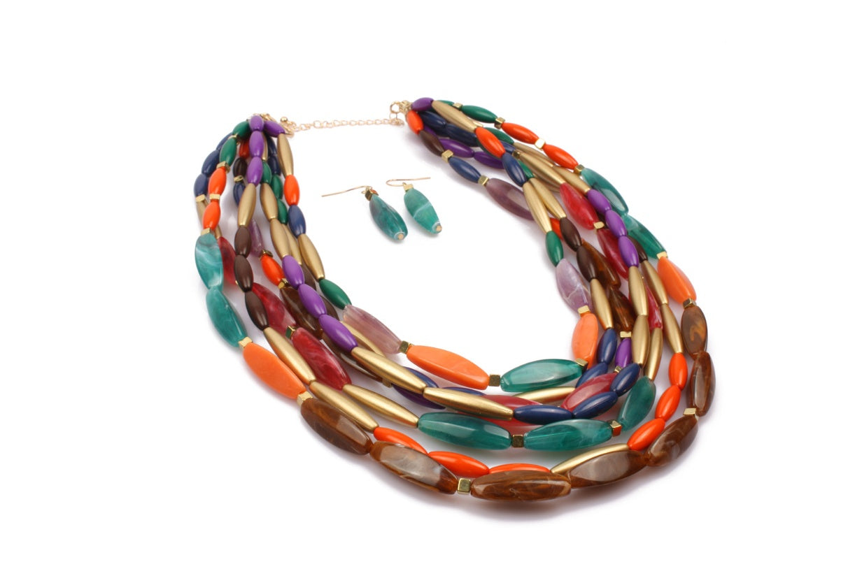 Fashion Color Beads Multi-layer Jewelry Set