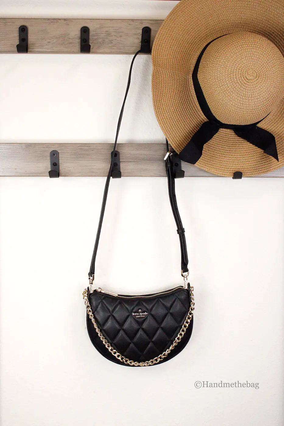 Kate Spade Carey Black Quilted Zip Top Crossbody Bag