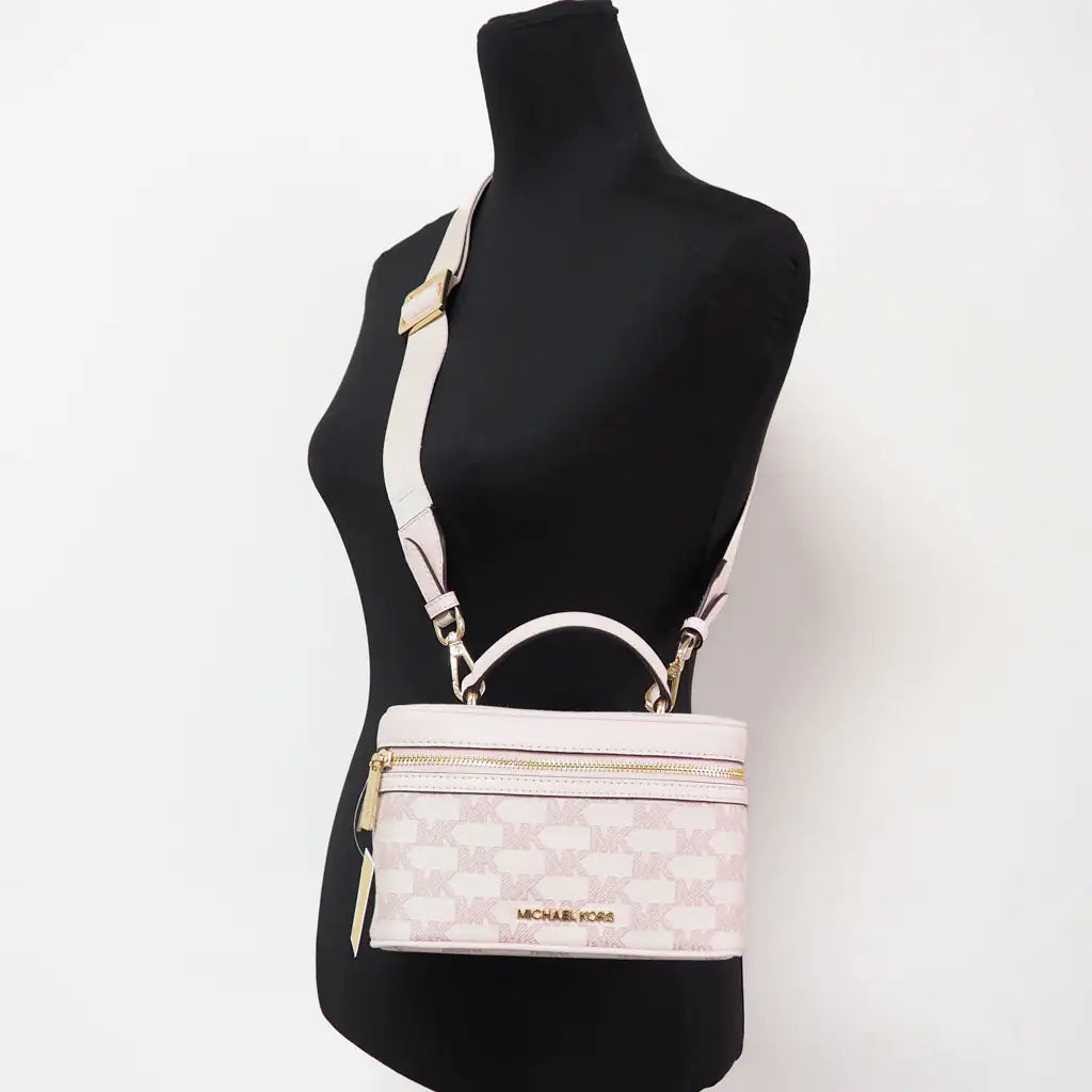 Michael Kors Jet Set Powder Blush Canvas Trunk Crossbody