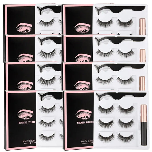 New 1/3Pairs Magnetic Eyelashes False Lashes