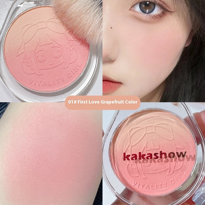 Vigorous Blush Natural Nude Color Gradient Blush Highlight Contour Compact