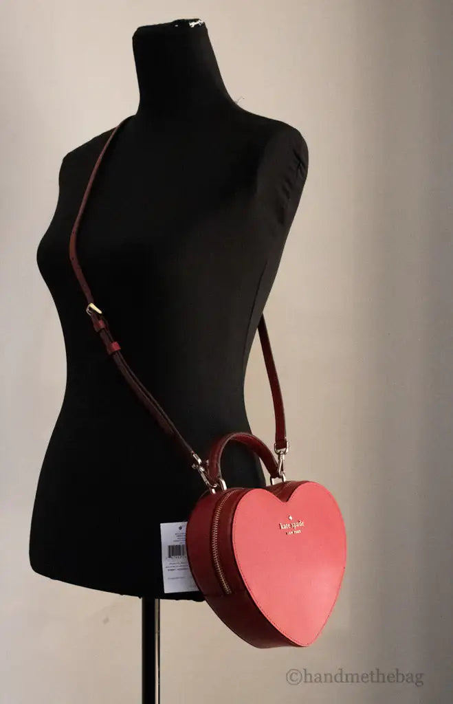 Kate Spade Love Shack Candied Cherry Saffiano Leather Top Handle Heart Crossbody Handbag