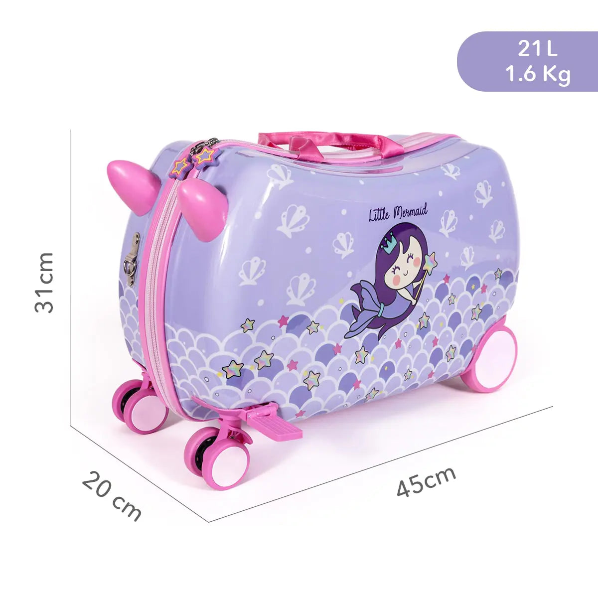 MILK&MOO Rideable Kids Suitcase Little Mermaid