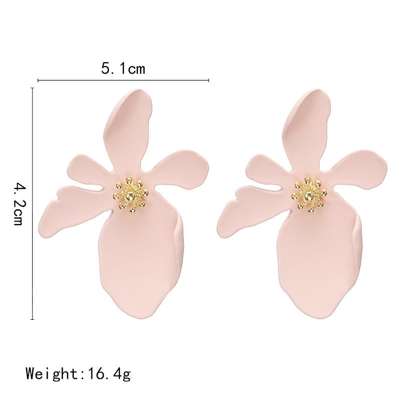 Fashion simple big flower earrings earrings