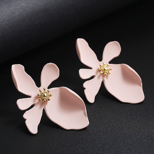 Fashion simple big flower earrings earrings