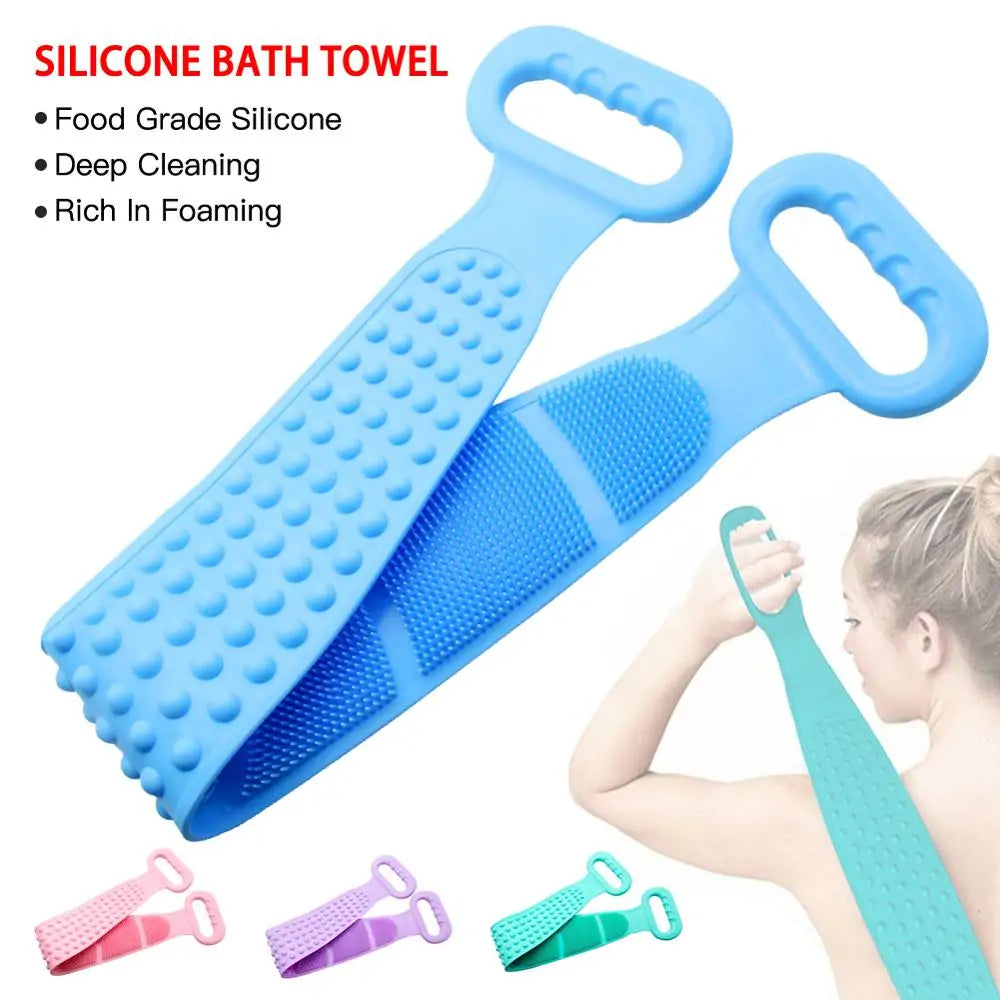 Silicone Exfoliating Bath Shower Body Brush Scrub Belt (28'')