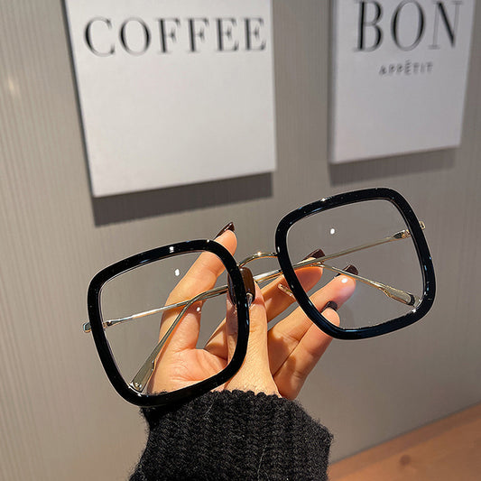 Square Anti Blue-ray Glasses Frame Women's Fashion Plain Glasses