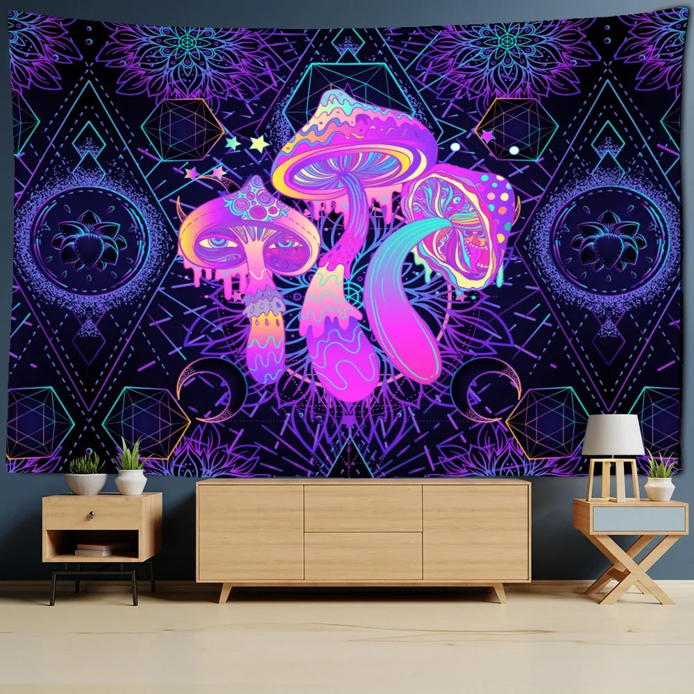 Illusory Art Mushroom Wall Hanging Tapestry