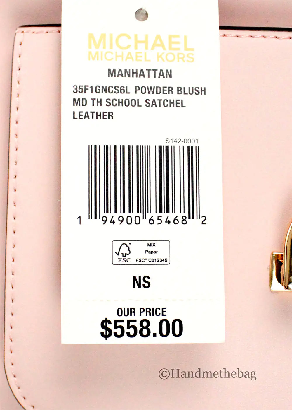 Michael Kors Manhattan Medium Powder Blush Top Handle Satchel