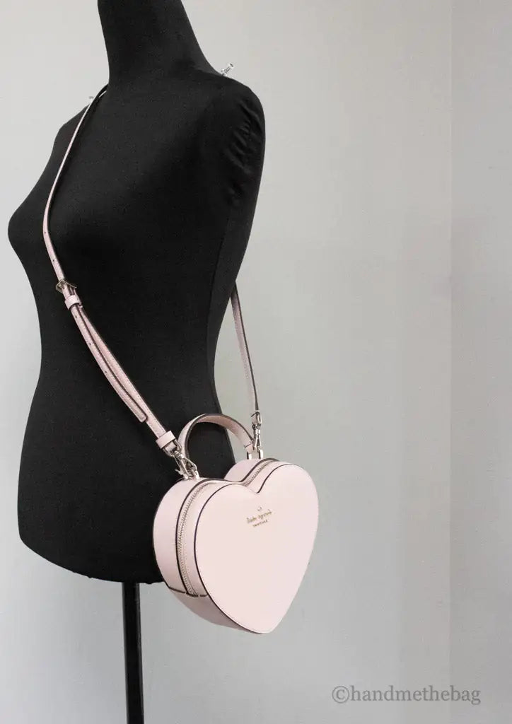 Kate Spade Love Shack Chalk Pink Saffiano Leather Top Handle Heart Crossbody Handbag