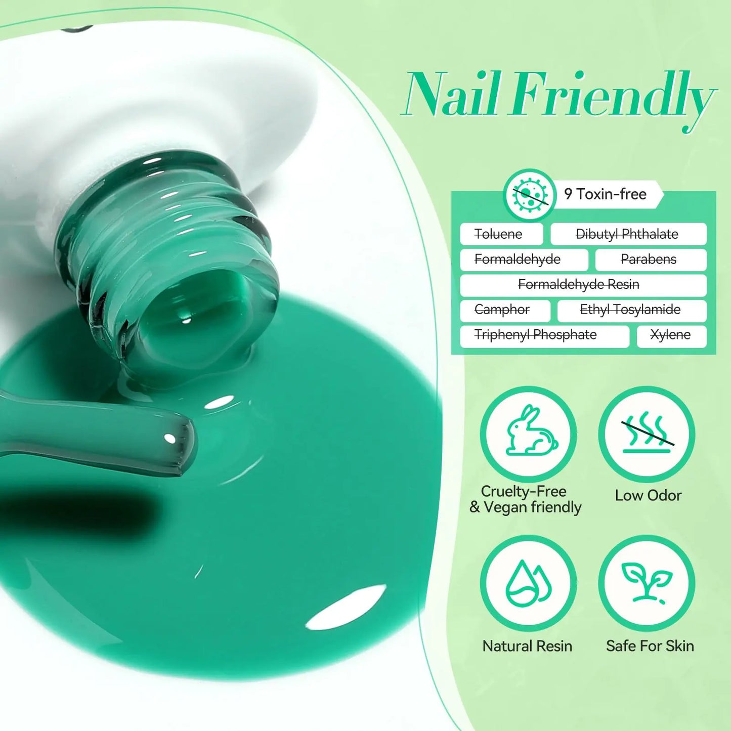 Born Pretty Green Gel Nail Polish, Christmas Carnival Evergreen Gel Nail Polish Set, Glitter Green Sparkle Gel Polish Nail Art Varnish Manicure Collection St. Patrick's Day 6PCS green forest