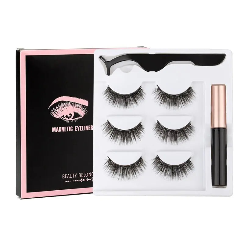 New 1/3Pairs Magnetic Eyelashes False Lashes