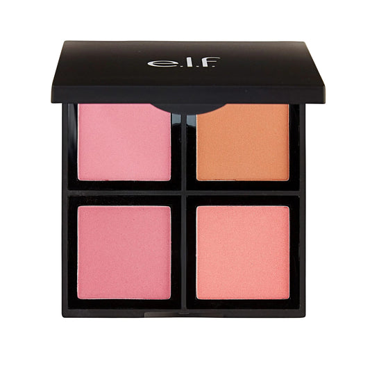 e.l.f. Cosmetics Powder Blush Palette, Four Blush Shades for Beautiful, Long-Lasting Pigment, Light 1 Count (Pack of 1)