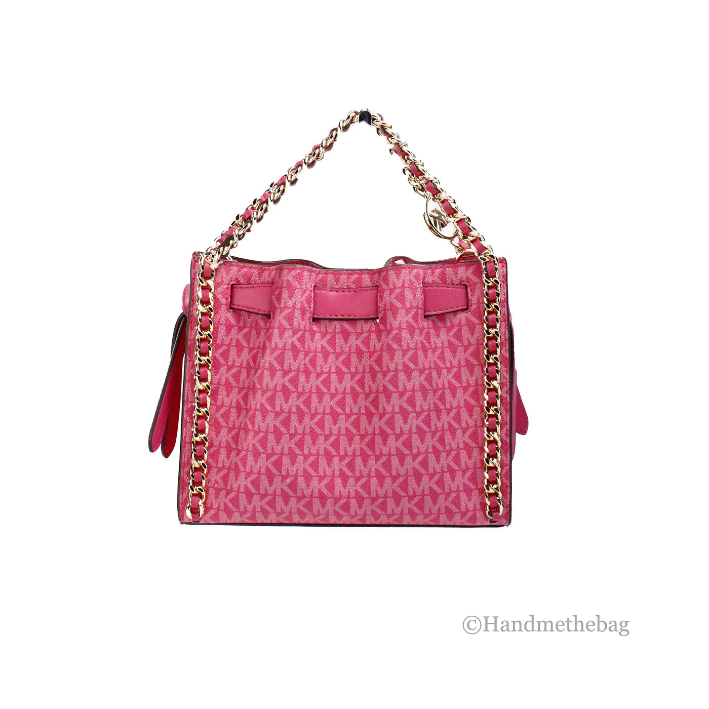 Michael Kors Mina Belted Pink PVC Chain Crossbody Bag