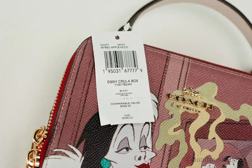 Coach X Disney Cruella Motif Crossgrain Leather Box Crossbody