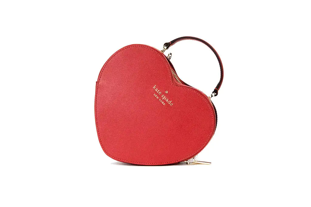 Kate Spade Love Shack Candied Cherry Saffiano Leather Top Handle Heart Crossbody Handbag