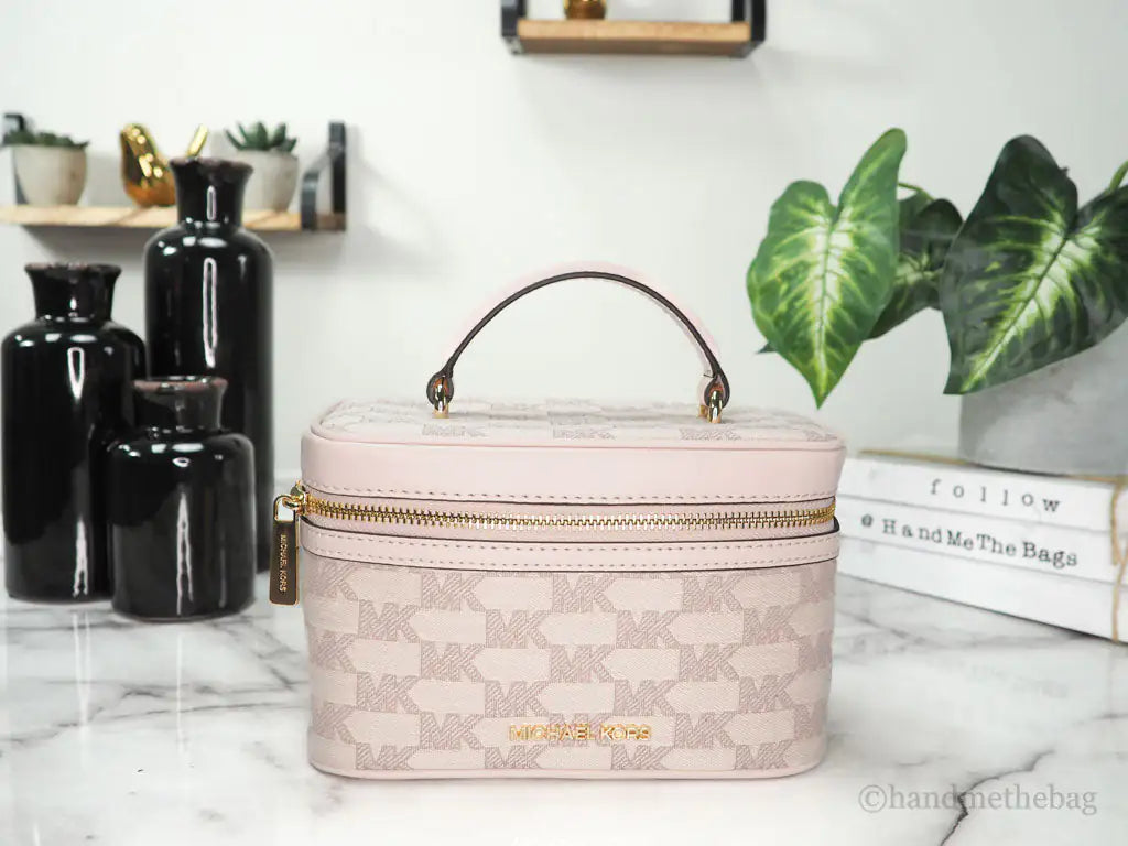 Michael Kors Jet Set Powder Blush Canvas Trunk Crossbody