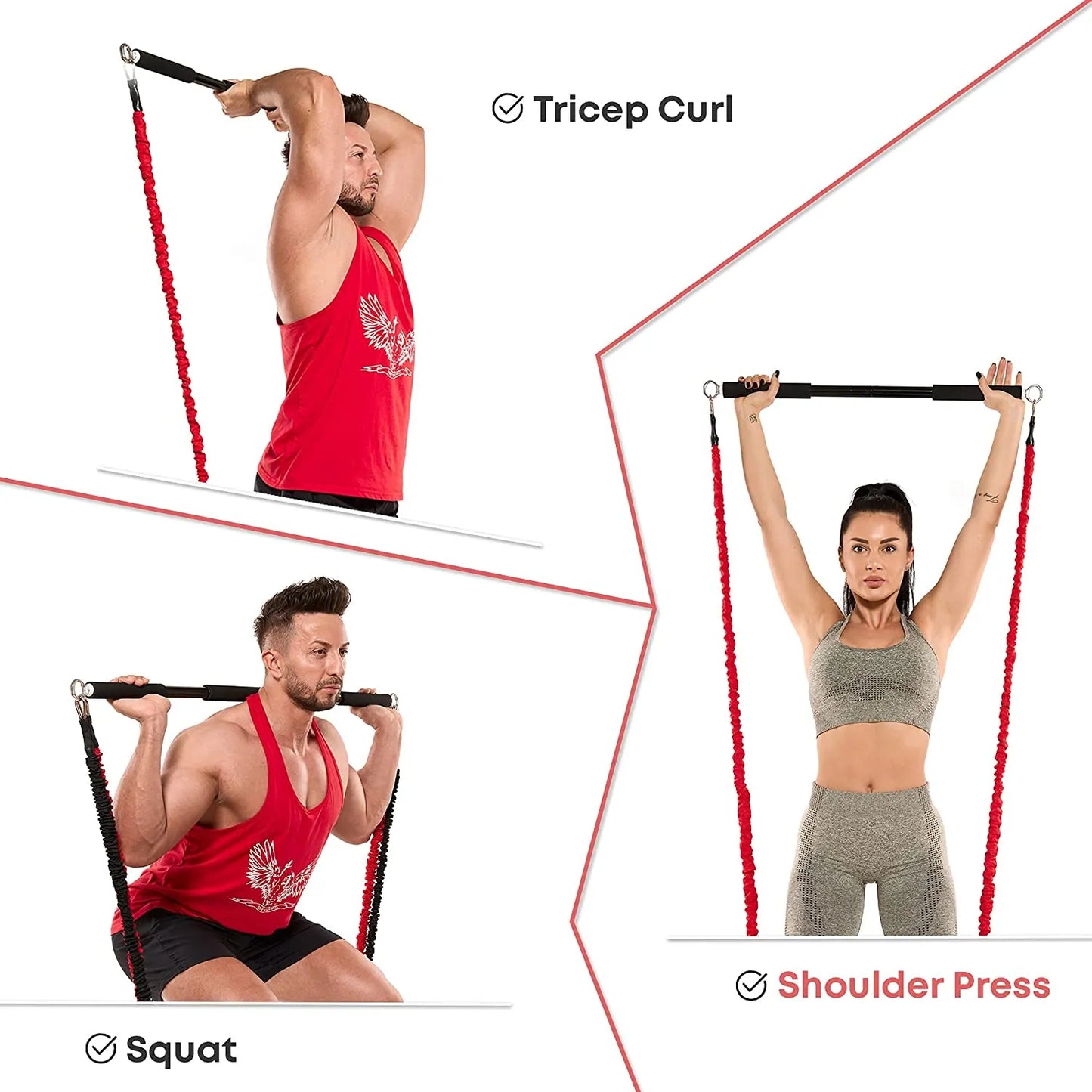 Workout Bar Fitness Resistance Bands