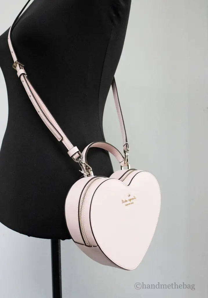 Kate Spade Love Shack Chalk Pink Saffiano Leather Top Handle Heart Crossbody Handbag