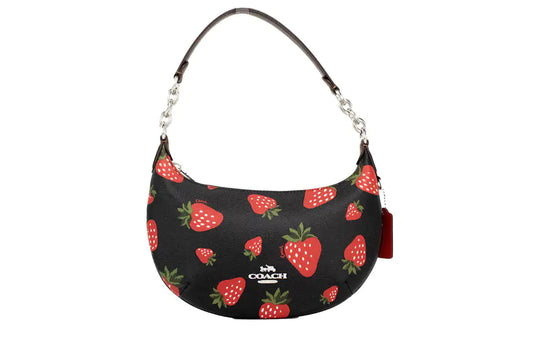 Coach Payton Small Wild Strawberry Coated Canvas Hobo Bag