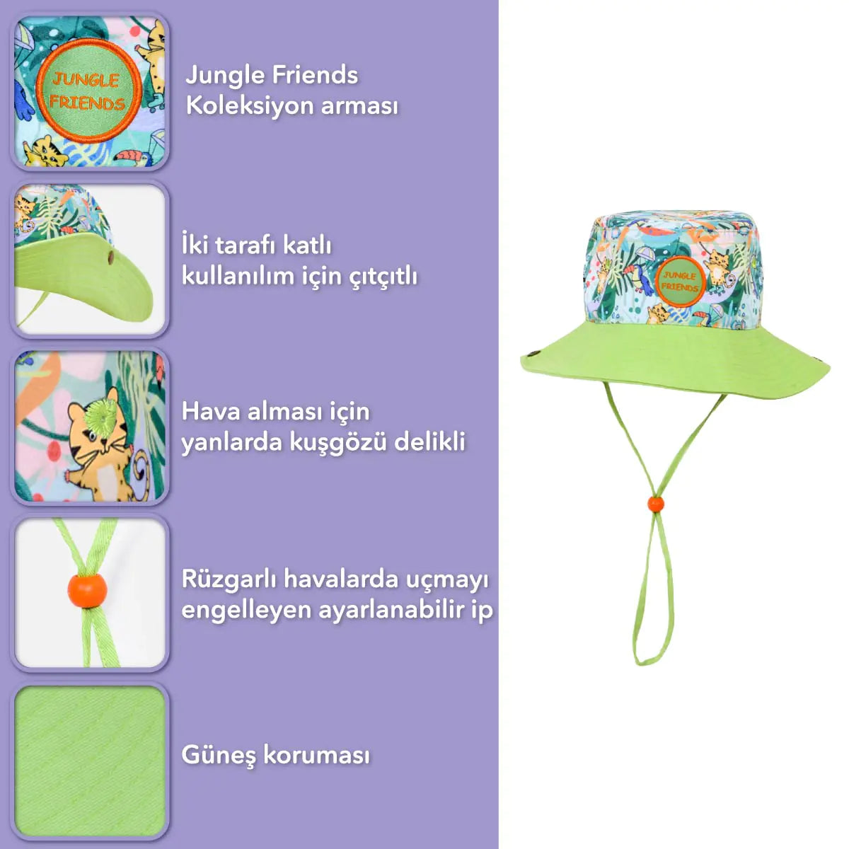 Milk&Moo Kids Hat Unisex Jungle Friends