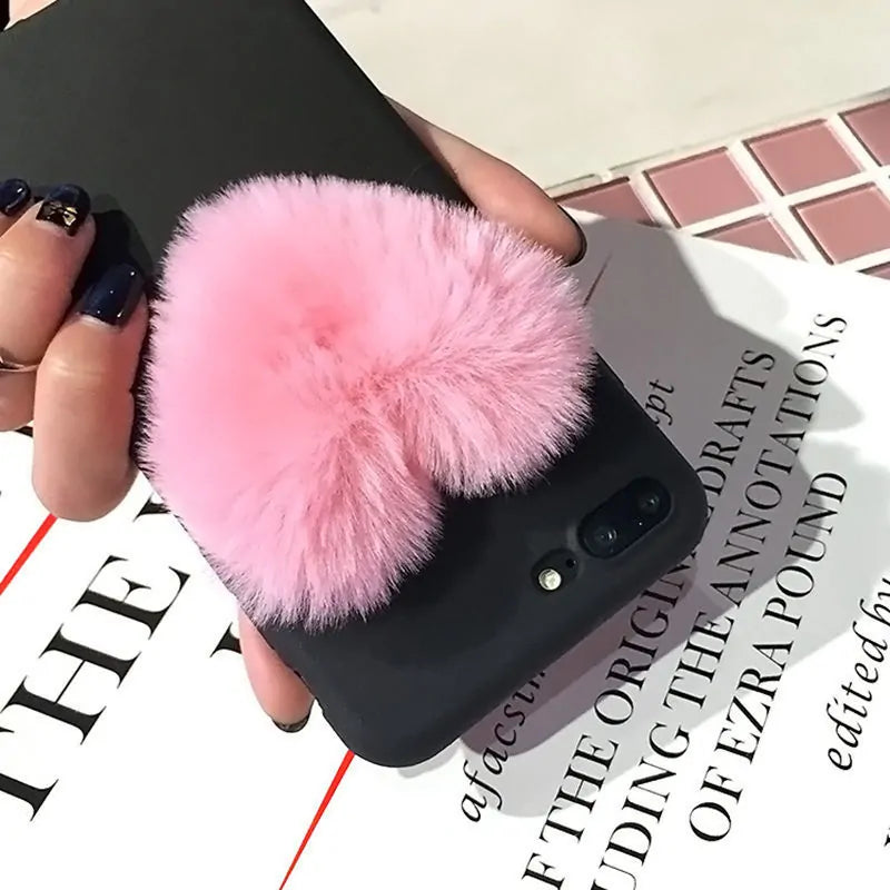 3D Furry Love Hearts iPhone Phone Case