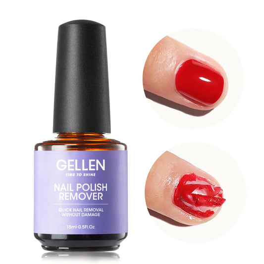 Gellen Gel Nail Polish Remover, 1pc Gel Polish Remover for Nails, Quick & Easy Nail Gel Remover in 2-5 Minutes, No Need Soaking Or Wrapping -15ml