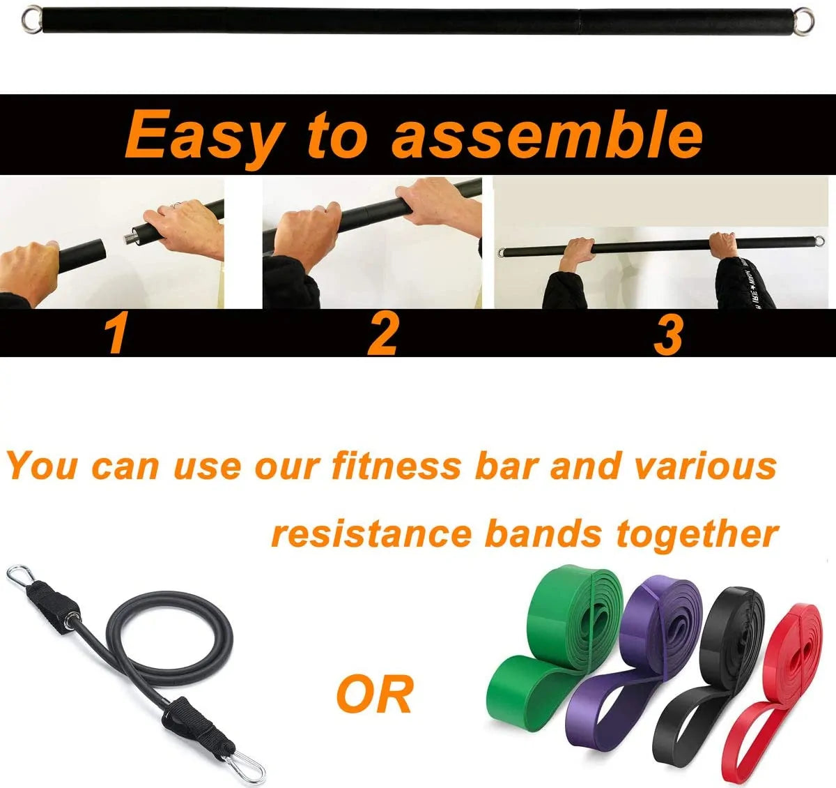 Workout Bar Fitness Resistance Bands