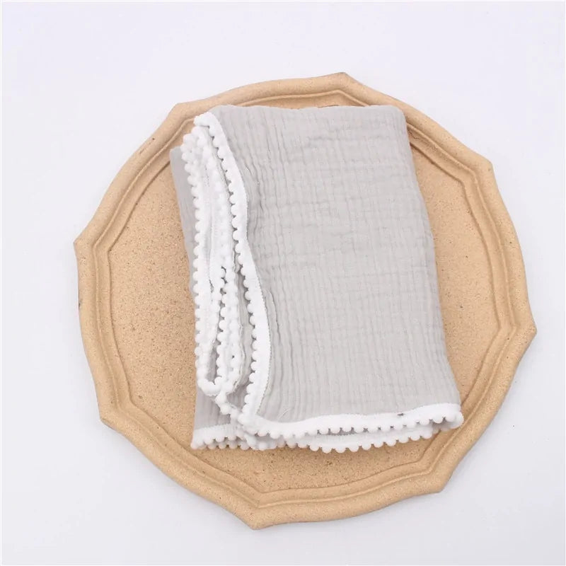 Organic Cotton  Baby Tassel Blankets