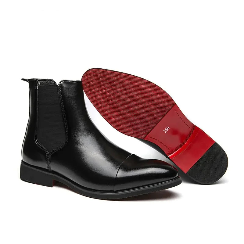 Rossone Red Bottom Chelsea Leather Boots