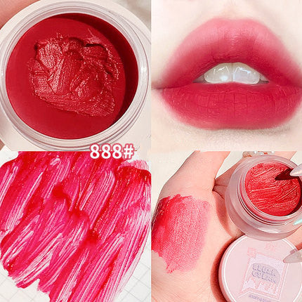 Lip Mud Jar Jelly Color Makeup Velvet Non Stick Cup Student Lipstick