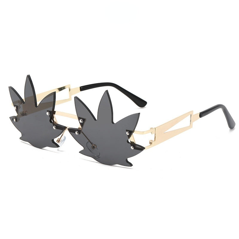 Fashion Personality Leaf Flat Glasses