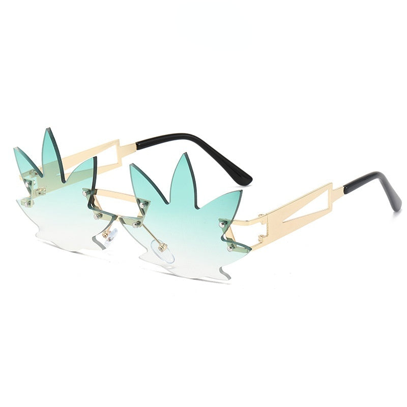 Fashion Personality Leaf Flat Glasses