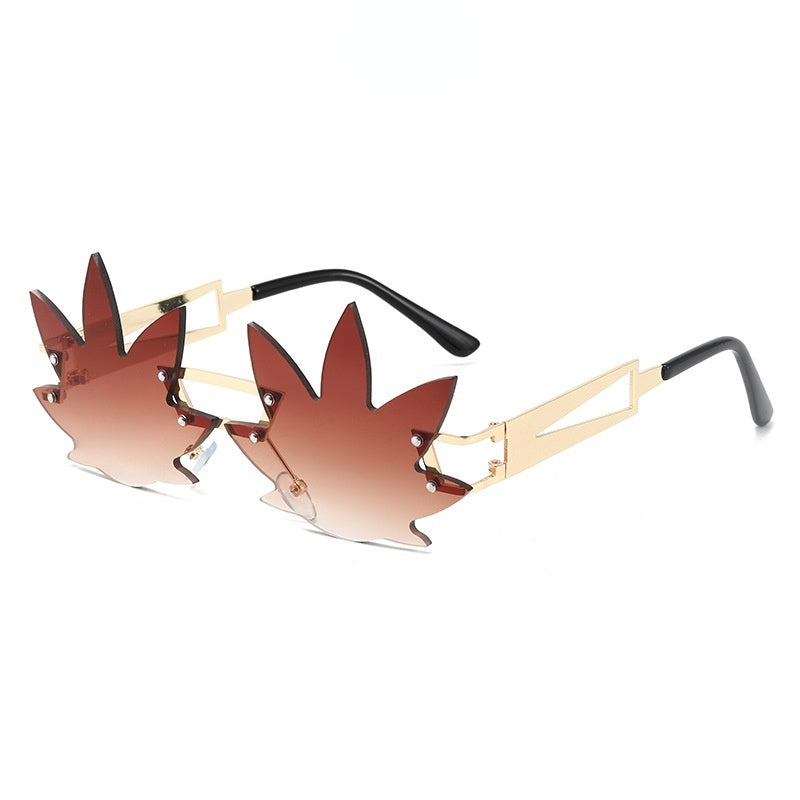 Fashion Personality Leaf Flat Glasses