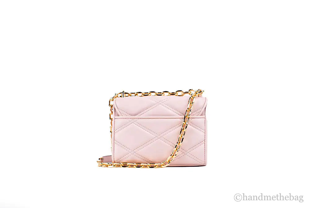 Michael Kors Serena Small Powder Blush Vegan Studded Crossbody