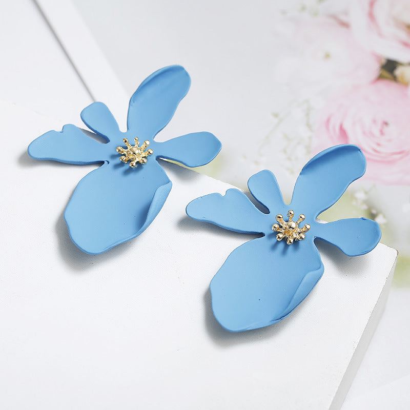 Fashion simple big flower earrings earrings