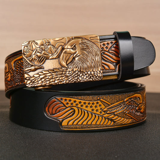 Men's Fashion Belt Eagle Wings Embossing