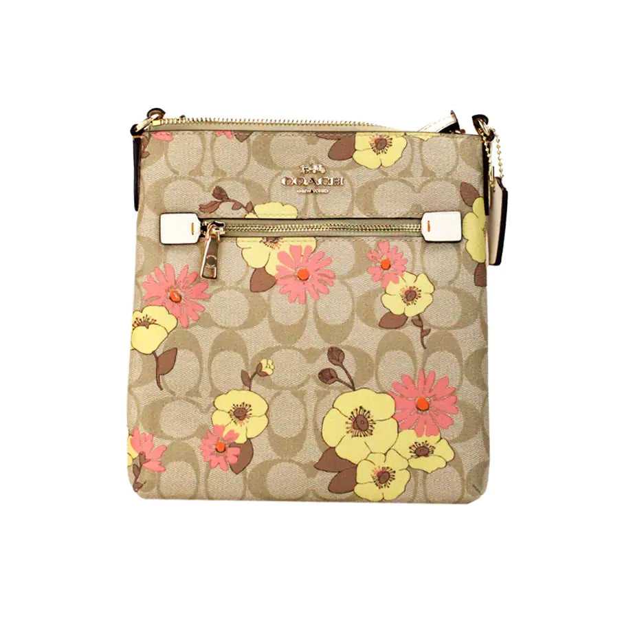 Coach Rowan Mini Floral Signature File Crossbody Handbag