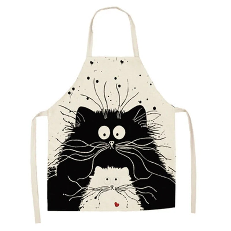 Cute Cat Print Cooking Kitchen Apron