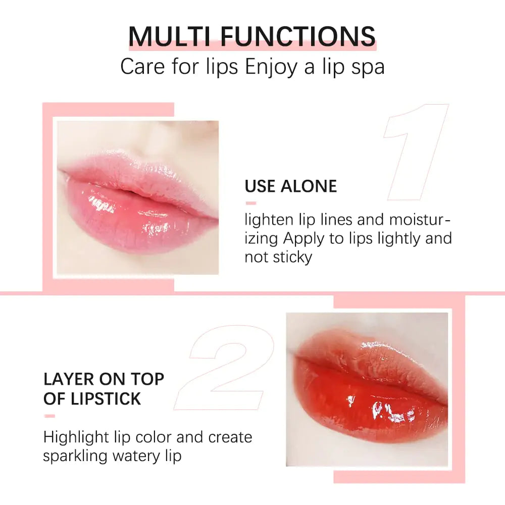 Hydrating Lip Glow Oil, Plumping Lip Oil, Tinted Lip Balm Lip Care, Transparent Toot Lip Oil, Moisturizing Lip Gloss, Non-Sticky Long Lasting Lip Oil Gloss, Lip Plumper Gloss 2PCS Cherry