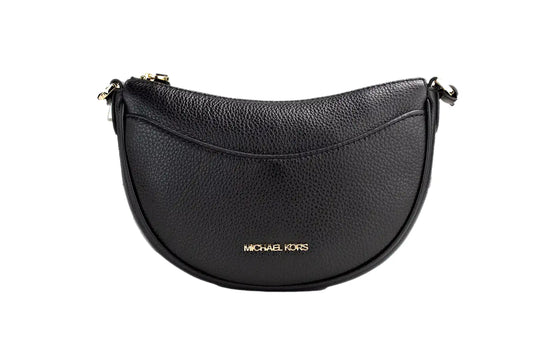 Michael Kors Dover Small Black Half Moon Crossbody Bag