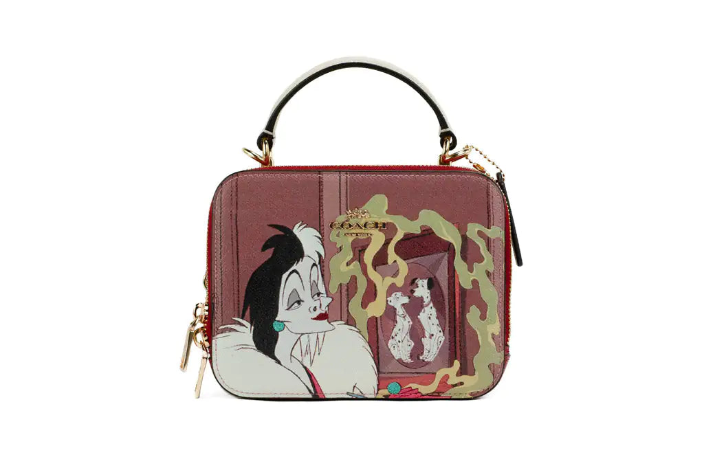 Coach X Disney Cruella Motif Crossgrain Leather Box Crossbody