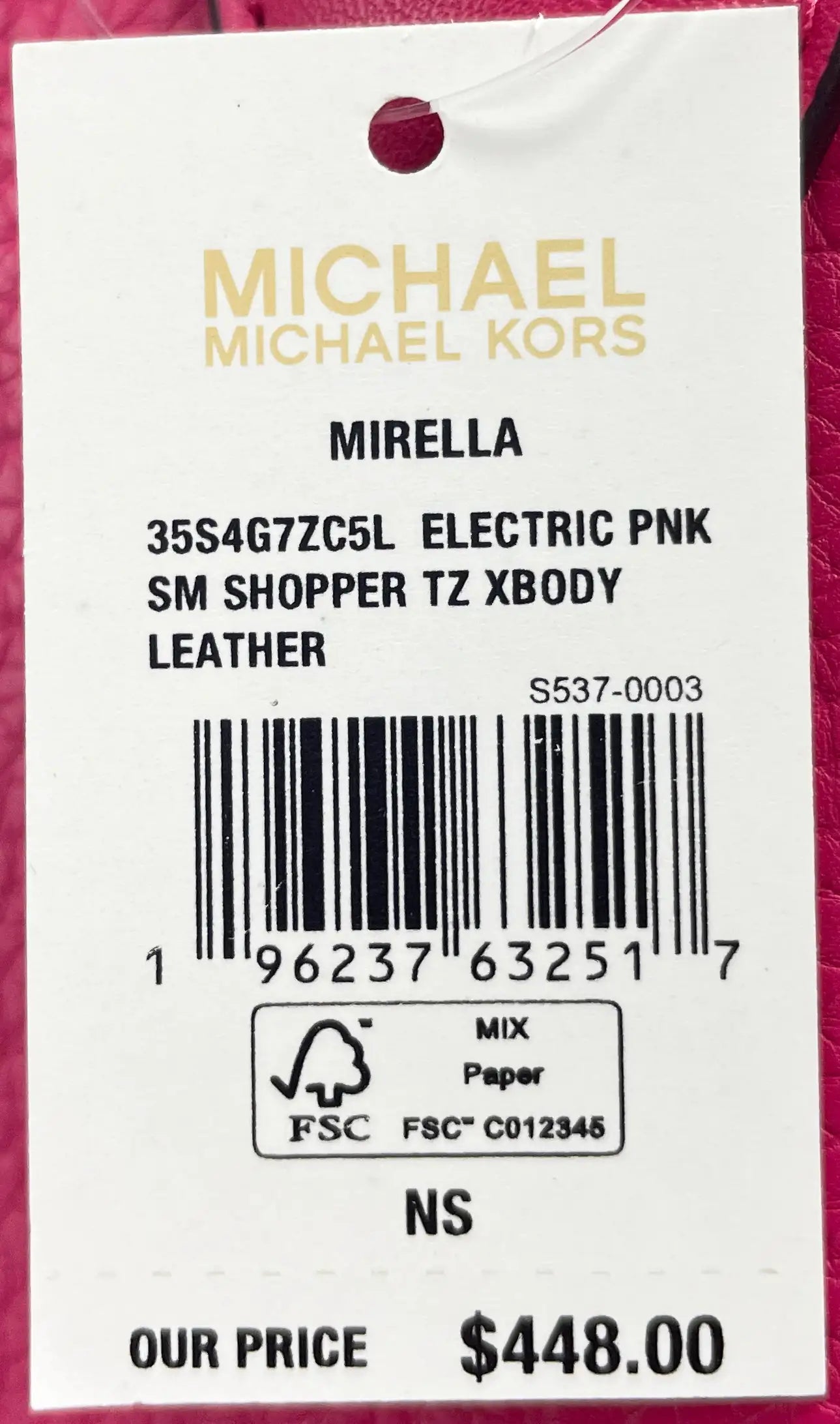 Michael Kors Mirella Small Leather Top Zip Bag