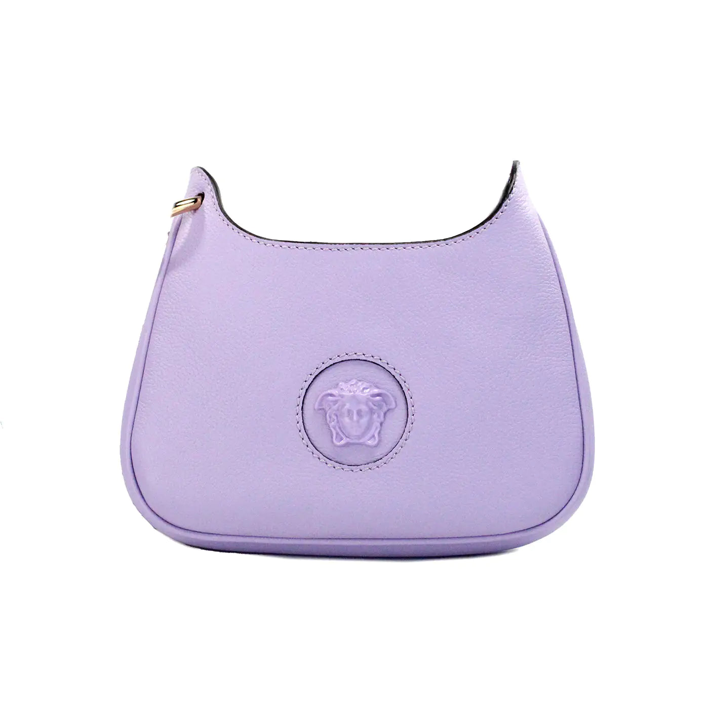 Versace Vitello Small Lilac Leather Medusa Crossbody Shoulder Bag